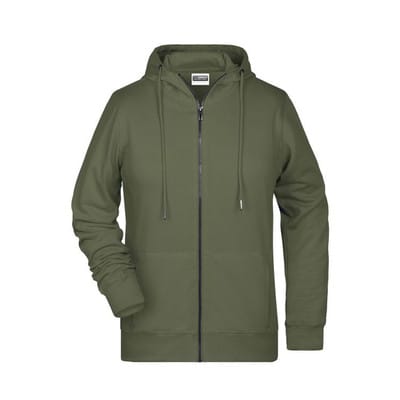 Damen Hoody Sweatjacke 8025, oliv, Größe 3XL