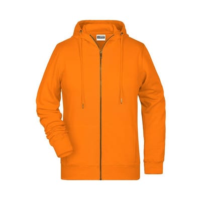 Damen Hoody Sweatjacke 8025, orange, Größe S