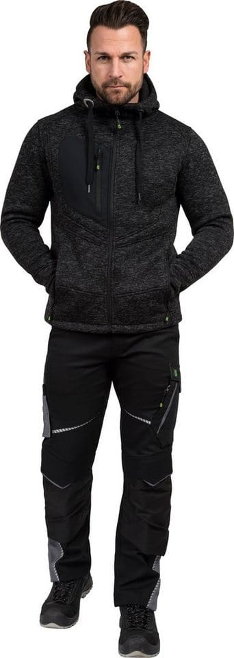 Strickjacke schwarz-meliert, Größe 3XL