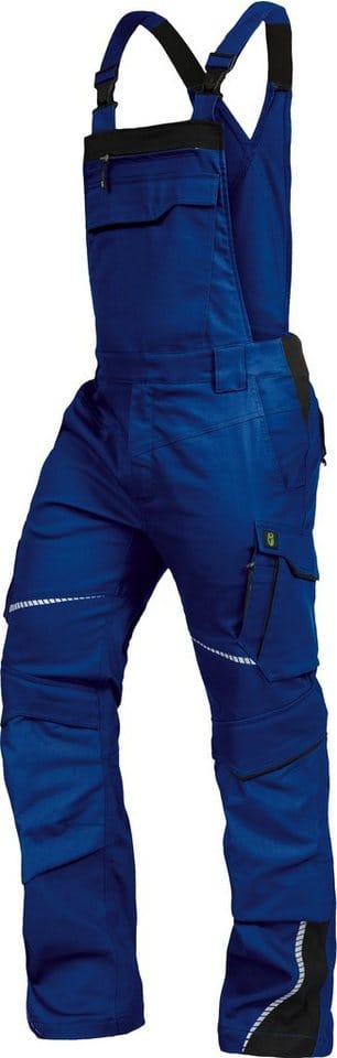 Latzhose-Flex-Line Kornblau/Schwarz-Weiß, Größe 66