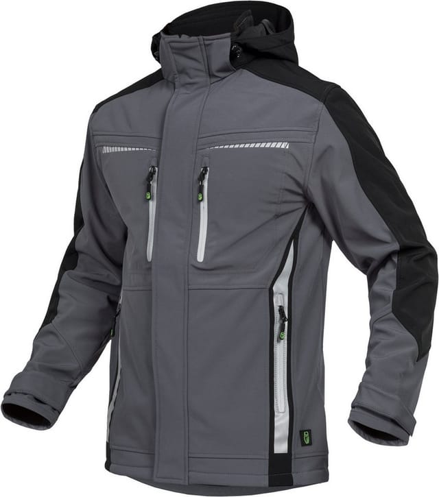 Softshell Jacke Pongee.Membran+Fleece grau/schwarz Größe XXL