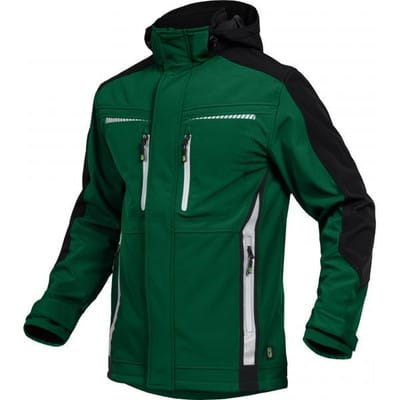 Softshell Jacke Pongee.Membran+Fleece grün/schwarz Größe L