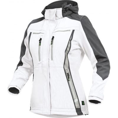 Damen-Softshelljacke Pongee.Membran+Fleece weiß/grau Größe 50