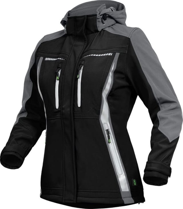 Damen-Softshell Jacke Pongee.Membran+Fleece schwarz/grau Größe 48