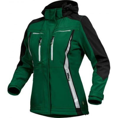 Damen-Softshell Jacke Pongee.Membran+Fleece grün/schwarz Gr46