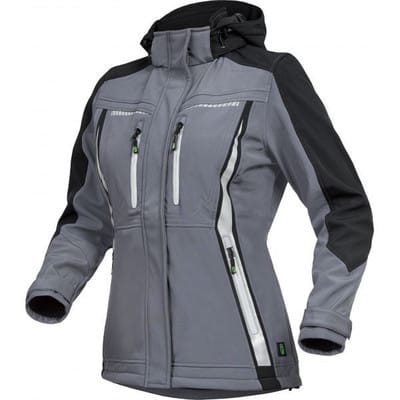 Damen-Softshell Jacke Pongee.Membran+Fleece grau/schwarz Größe 50