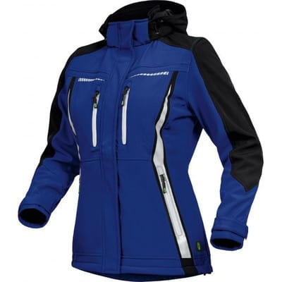 Damen-Softshell Jacke Pongee.Membran+Fleece kornblau/schwarz Größe 40