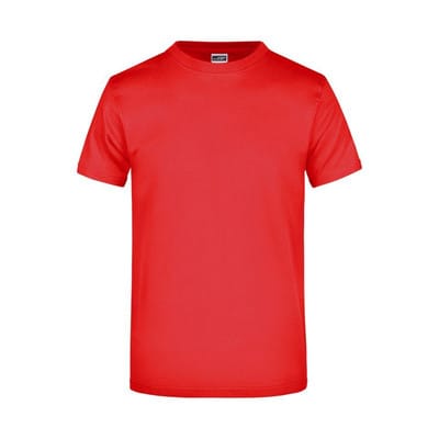 Komfort T-Shirt Rundhals JN002, tomaten-rot, Größe M