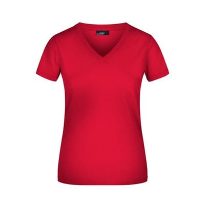 Damen V-T-Shirt JN004, rot, Größe L