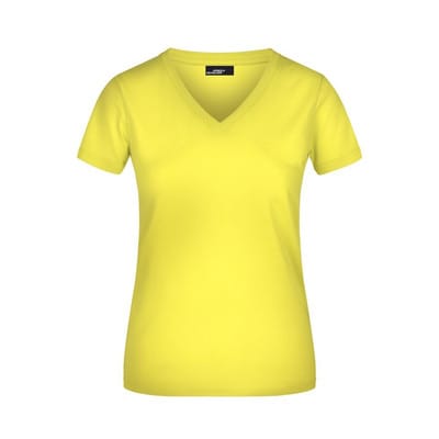 Damen V-T-Shirt JN004, gelb, Größe XXL