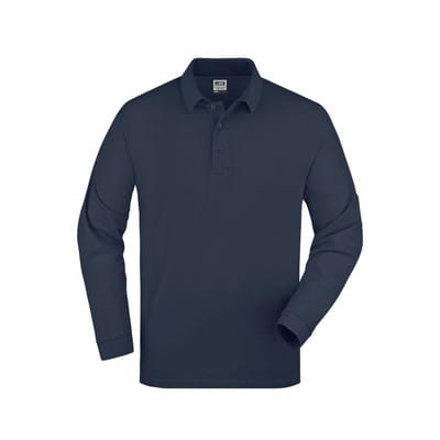 Langarmpolo JN022, navy-blau, Größe L