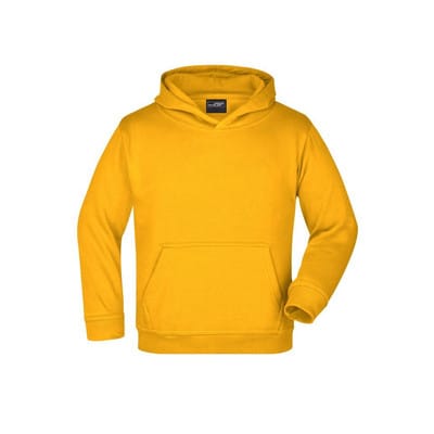 Kinder Kapuzensweatshirt JN047K, gold-gelb, Größe XL