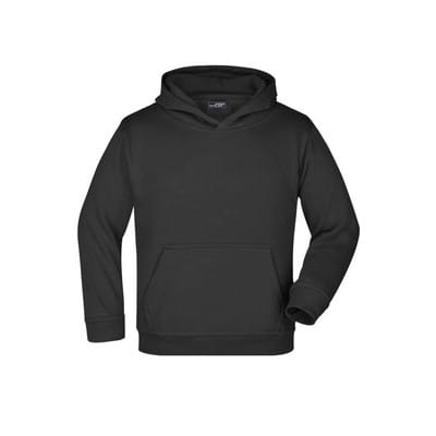 Kinder Kapuzensweatshirt JN047K, schwarz, Größe XS