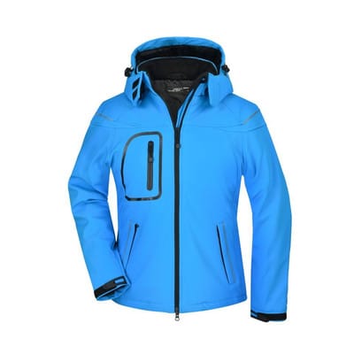 Damen Winter Softshelljacke JN1001, aqua-blau, Größe L