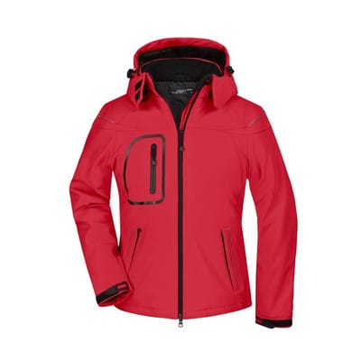 Damen Winter Softshelljacke JN1001, rot, Größe S