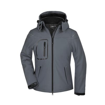 Damen Winter Softshelljacke JN1001, carbon, Größe M