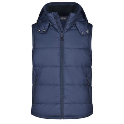 Herren Steppweste mit abnehmbarer Kapuze JN1004, navy-blau, Größe XXL