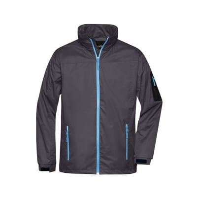 Herren Wind Breaker JN1041, carbon/aqua-blau, Größe S