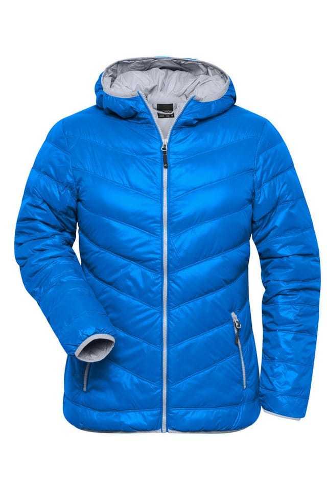 Damen Daunenjacke ultraleicht JN1059, blau/silber, Größe S