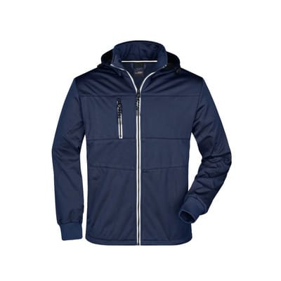Herren Softshelljacke maritim JN1078, navy-blau/weiß, Größe L