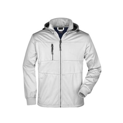 Herren Softshelljacke maritim JN1078, weiß/navy-blau, Größe S
