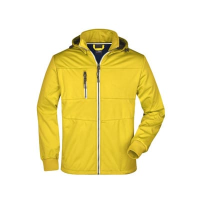 Herren Softshelljacke maritim JN1078, sonnen-gelb/navy-blau/weiß, Größe S