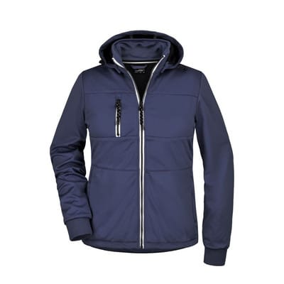 Damen Softshelljacke maritim JN1077, navy-blau/weiß, Größe XL