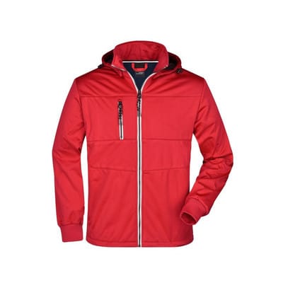 Herren Softshelljacke maritim JN1078, rot/navy-blau/weiß, Größe L