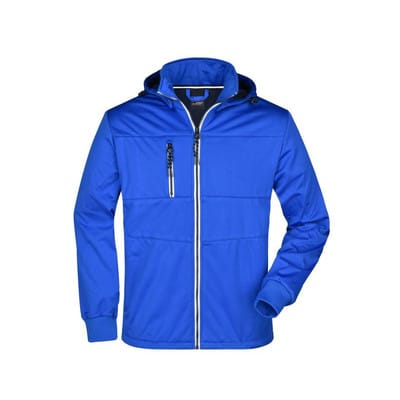 Herren Softshelljacke maritim JN1078, nautic-blau/navy-blau/weiß, Größe M