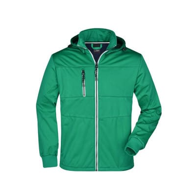 Herren Softshelljacke maritim JN1078, irisch-grün/navy-blau/weiß, Größe M