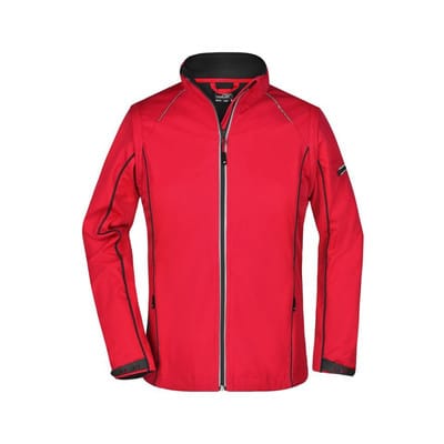 Damen Softshelljacke mit abzippbaren Ärmeln JN1121, rot/schwarz, Größe M
