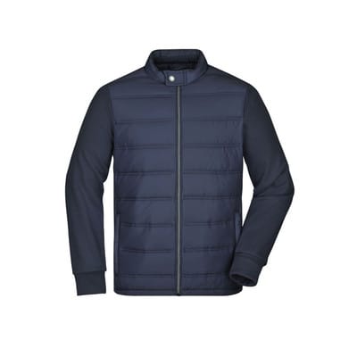 Herren Hybrid Sweatjacke JN1124, navy-blau, Größe L