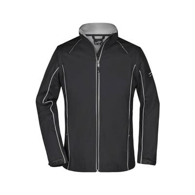 Damen Softshelljacke mit abzippbaren Ärmeln JN1121, schwarz/silber, Größe XL