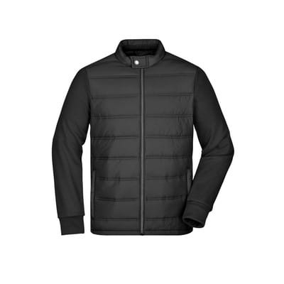 Herren Hybrid Sweatjacke JN1124, schwarz, Größe L