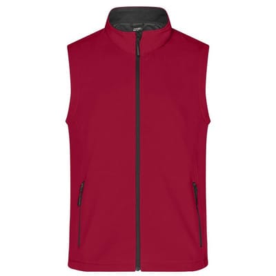 Herren Softshell Weste JN1128, rot/schwarz, Größe S