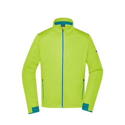 Herren Softshell Sportjacke JN1126, hellgelb/hellblau, Größe XXL