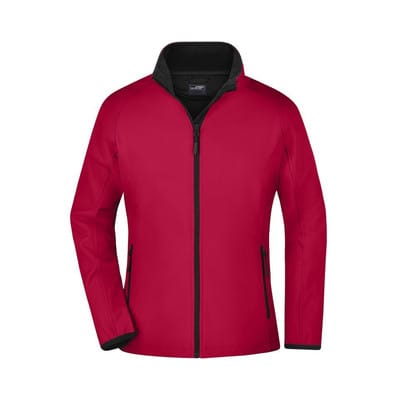 Damen Raglan Softshelljacke JN1129, rot/schwarz, Größe M