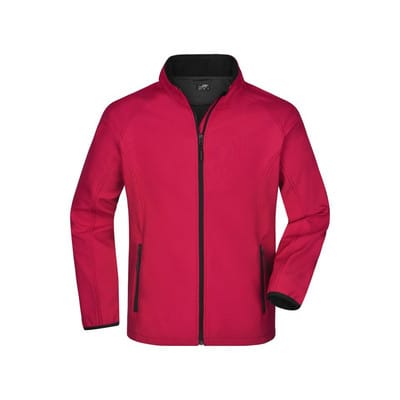 Herren Raglan Softshelljacke JN1130, rot/schwarz, Größe L