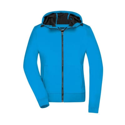 Damen Kapuzen Softshelljacke JN1145, blau/schwarz, Größe M