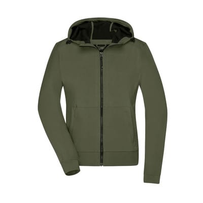 Damen Kapuzen Softshelljacke JN1145, oliv/camouflage, Größe S