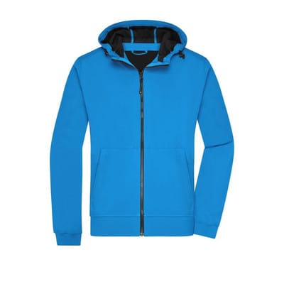 Herren Kapuzen Softshelljacke JN1146, blau/schwarz, Größe 3XL
