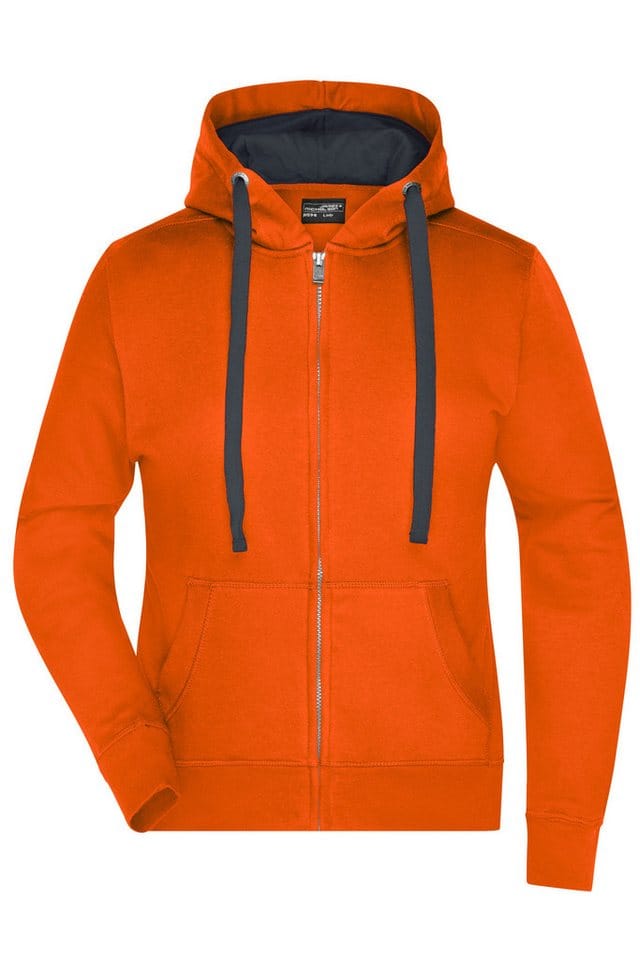 Damen Sweatjacke Bionic® JN594, orange/carbon, Größe XXL