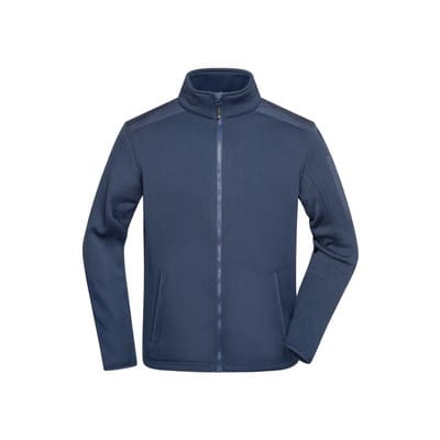 Herren Strick Fleecejacke JN591, navy-blau, Größe L