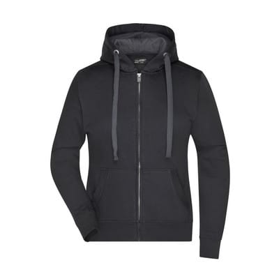 Damen Sweatjacke Bionic® JN594, schwarz/carbon, Größe XXL
