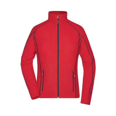 Damen Waffelfleece Jacke JN596, rot/carbon, Größe S