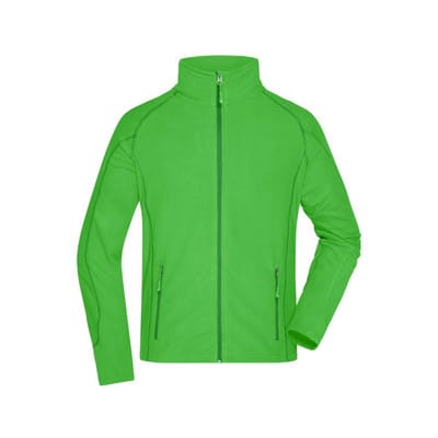 Herren Waffelfleece Jacke JN597, grün/dunkelgrün, Größe L