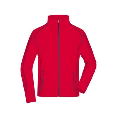 Herren Waffelfleece Jacke JN597, rot/carbon, Größe XL