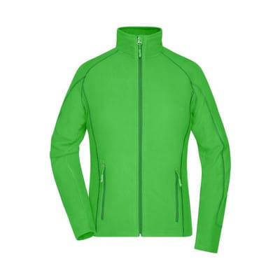 Damen Waffelfleece Jacke JN596, grün/dunkelgrün, Größe L