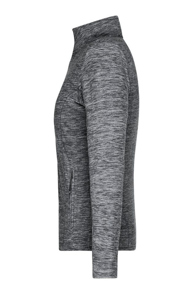 Damen Melange Fleecejacke JN769, grau-melange/anthrazit, Größe M