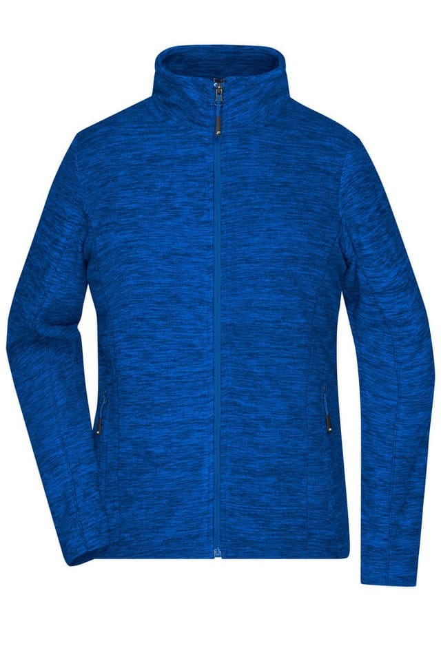 Damen Melange Fleecejacke JN769, königs-blau-melange/blau, Größe M